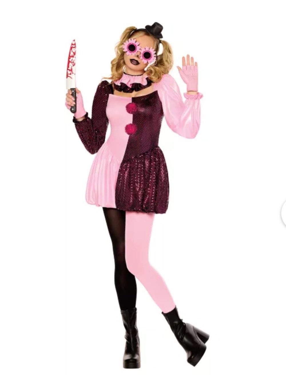 Adult Pink Art the Clown Dress Costume - Terrifier